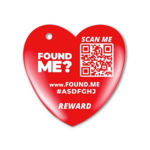 B402ENRD Red small heart plastic Tag - Back